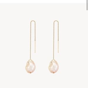bluboho pearl threader earring